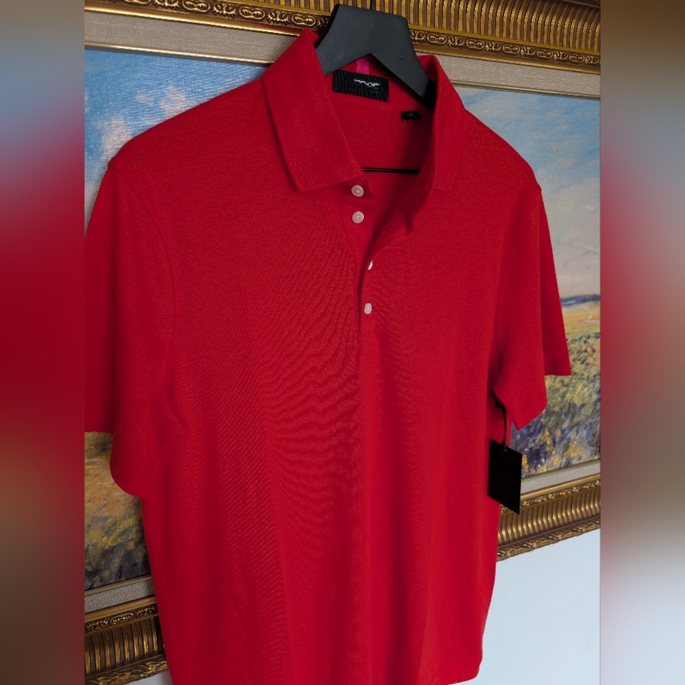 G/Fore Essential Performance Pique Poppy Polo Medium NWT